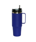 30 Oz Stainless Steel Tumbler with Handle & Straw -  Royal Blue